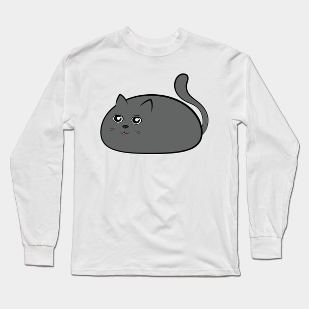 Grey Kitty Bloop Blep Long Sleeve T-Shirt by LindsayG.99